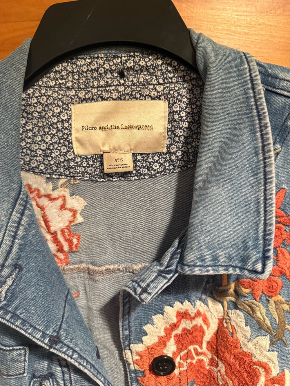 Pilcro and the Letterpress Light Blue Embroidered Denim Jacket - Picture 2 of 6